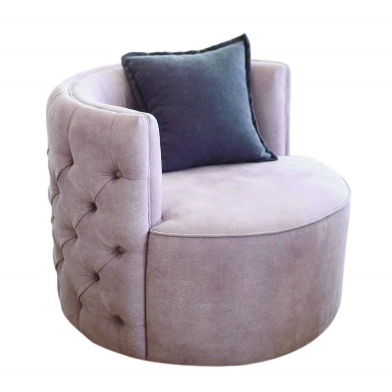 Chester πολυθρόνα στρογγυλή Με ύφασμα Φ80cm