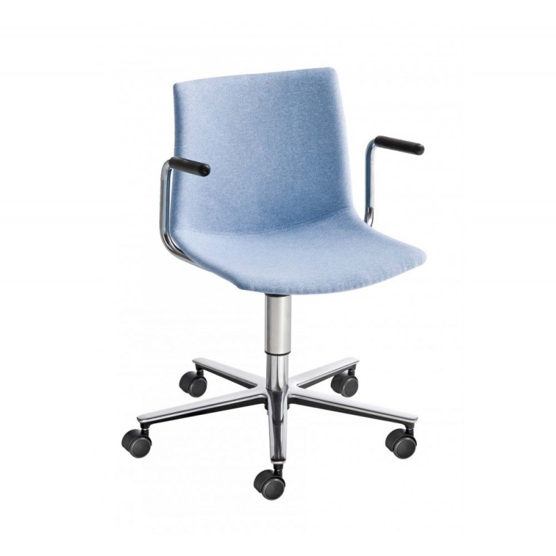 Kanvas T5R BR Front πολυθρόνα γραφείου με ταπετσαρία 14-Pearl grey 65x65x77-88(43-54)cm