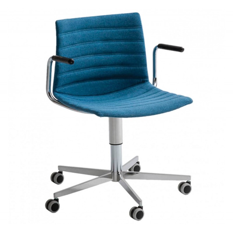 Kanvas 2 T5R BR Full πολυθρόνα γραφείου με ταπετσαρία E - Simil leather Aurea  μπλε υφασμα  65x65x78-89(43-54)cm