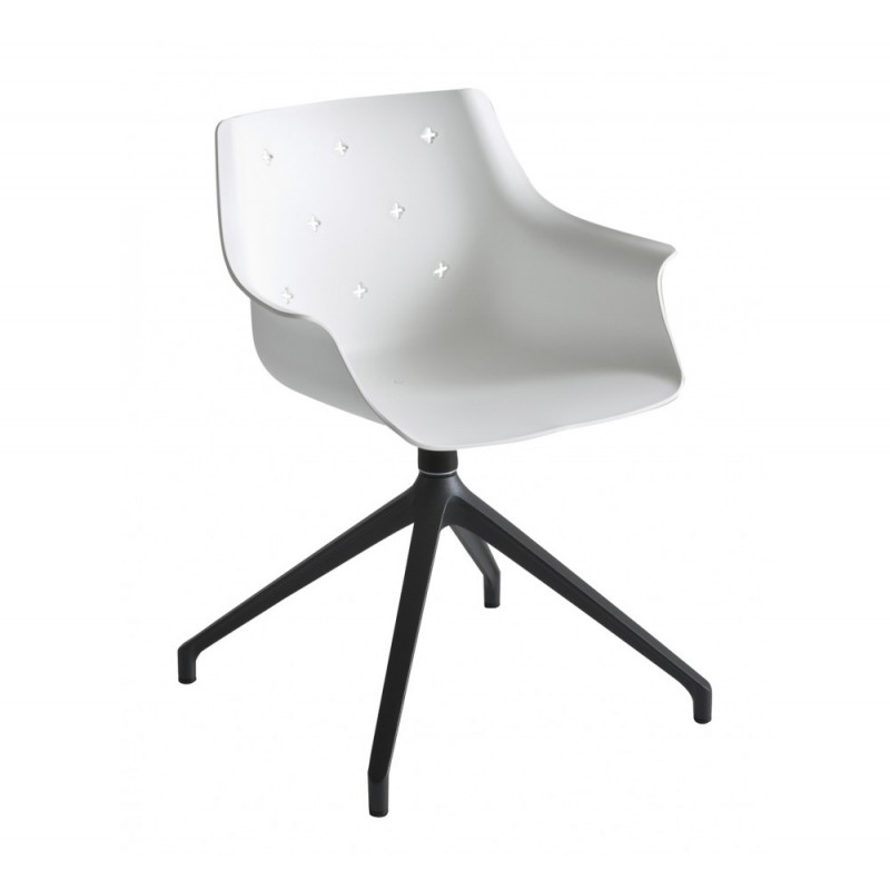 More U cod170 πολυθρόνα γραφείου 00-White 60x56x79(47)cm  - ΛΕΥΚΟ ΚΑΘΙΣΜΑ ΠΟΛΥΠΡΟΠΥΛΕΝΙΟ -ΜΑΥΡΟ ΣΚΕΛΕΤΟ 