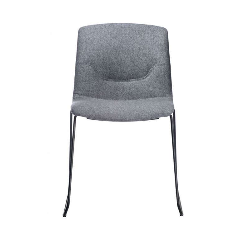 Slot M S uph καρέκλα 48x45,5x81(45)cm   Μέταλλο μαυρο  - Ύφασμα γκρι 