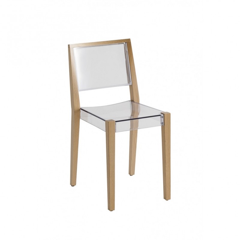 Together ξύλινη καρέκλα 44 - Διάφανο  52x36x80(46)cm
