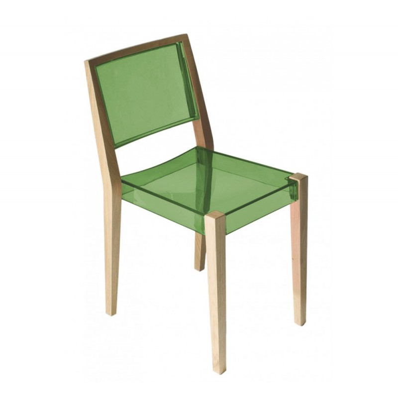 Together ξύλινη καρέκλα 46 - Διάφανο Πράσινο 52x36x80(46)cm