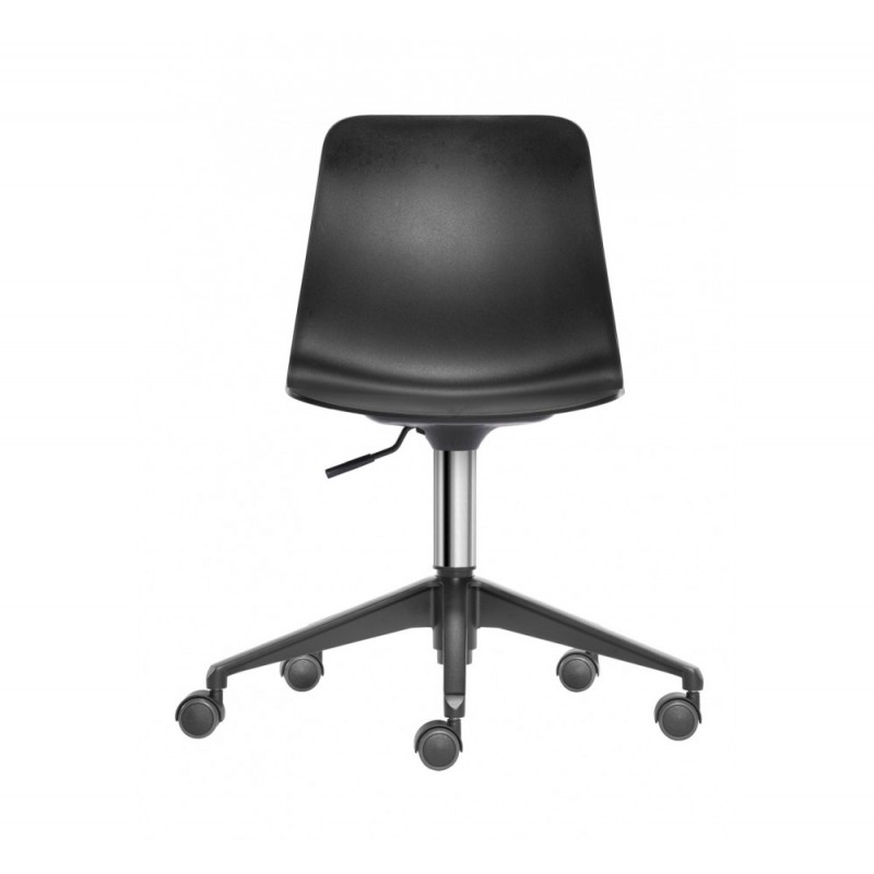 Unik Ο5R καρέκλα γραφείου  64x50x80-90(43/53)cm  Αλουμίνιο βαση μαυρο  - Technopolymer μαύρο κάθισμα 
