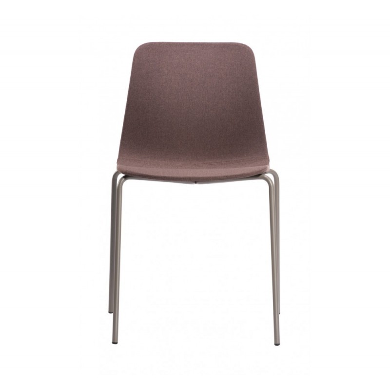 Unik NA uph μεταλλική καρέκλα Xρώμιο 45x41x80(45)cm - καφέ ύφασμα - ελαχιστη παραγγελια 4 τμχ 