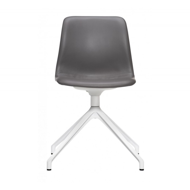 Unik U uph καρέκλα γραφείου  72x72x80(46)cm γκρι δερματινη -λευκή βάση 