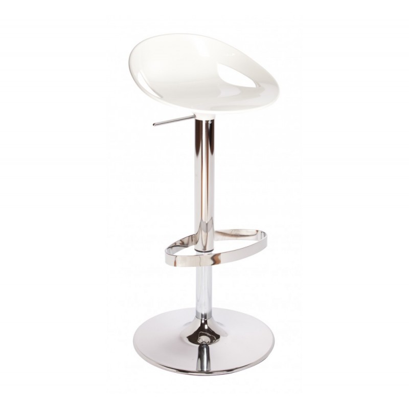 Moema cod.74 μεταλλικό σκαμπό 00-White 42(38)x40x60-75cm  Μέταλλο - Technopolymer λευκό 