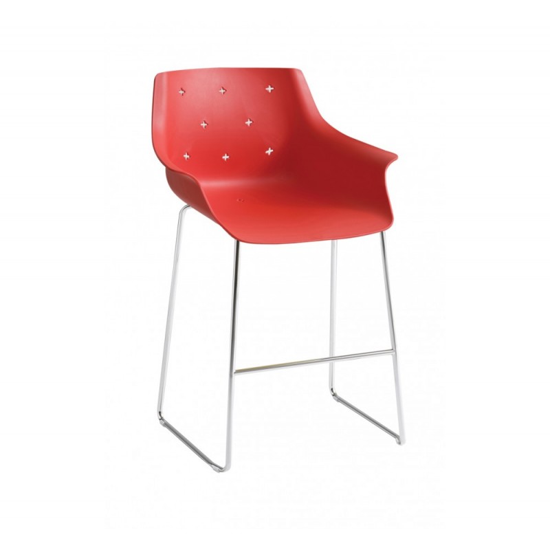 More ST 66 σκαμπό bar Ύψος 66cm 60x55x104(66)cm κόκκινο τεχνοπολυμεριο 