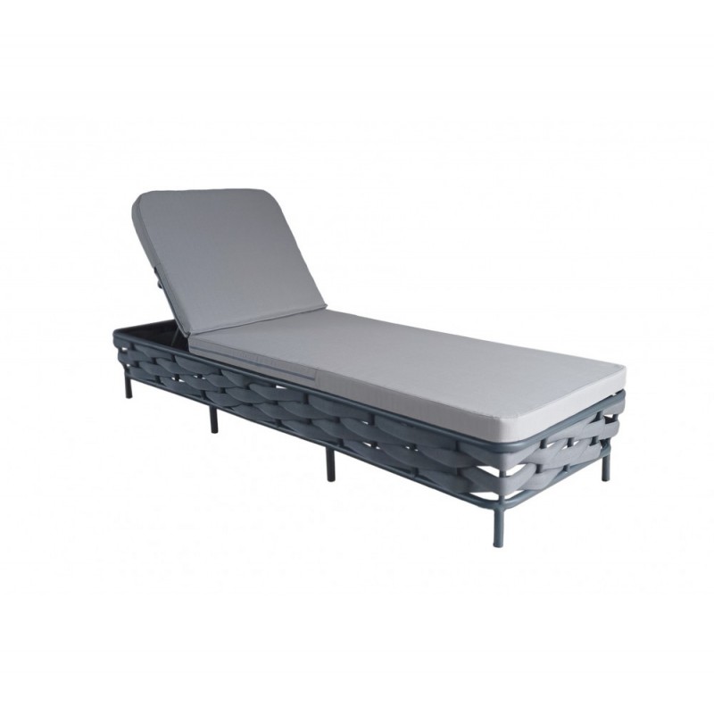 Leo ξαπλώστρα αλουμίνιο -rope No 1 - Ανθρακί 200x72x38cm