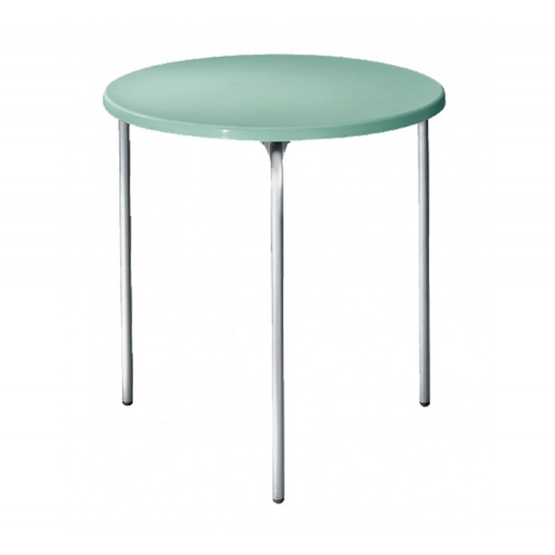 Timpt.Staky τραπέζι Ø60x75cm λαχανι Techno-polymer καπακι  και σκελετό από αλουμίνιο. 