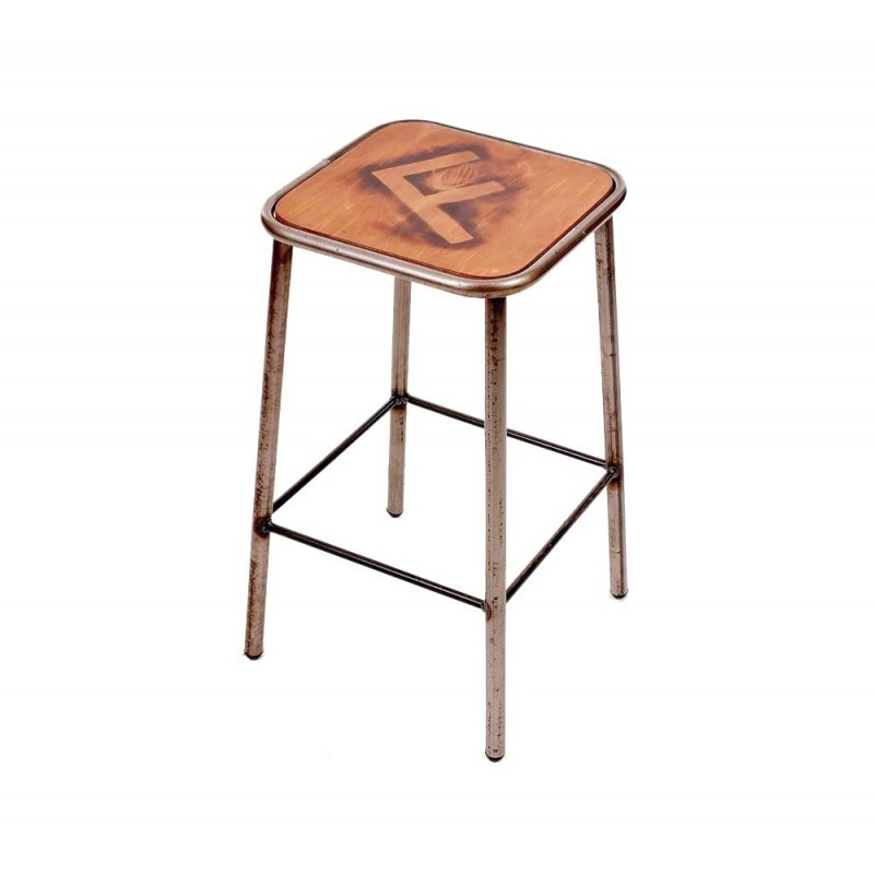 Alana μεταλλικό σκαμπό bar τεχνοτροπια σκουριά 35χ35χ75cm 