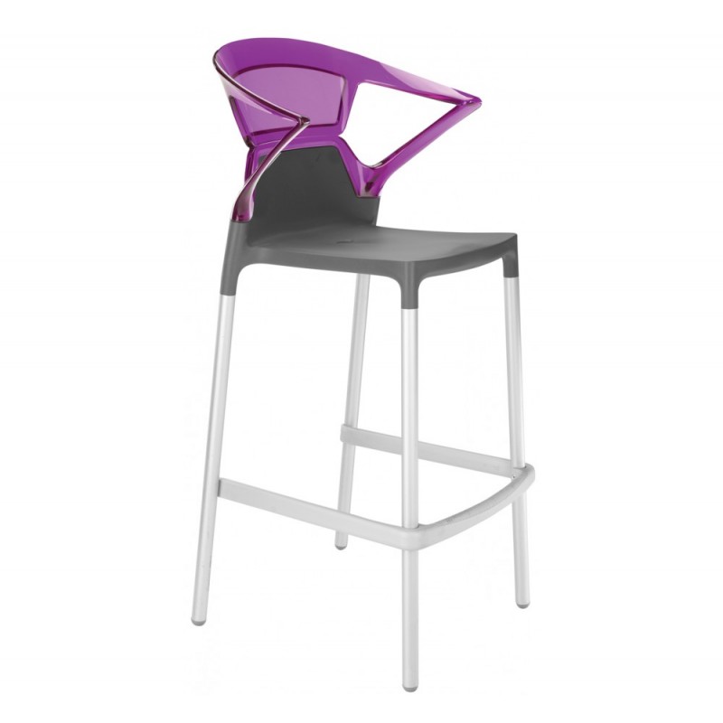 Ego-K σκαμπό bar αλουμινίου 28 - Purple transparent 56x55x110(74)cm