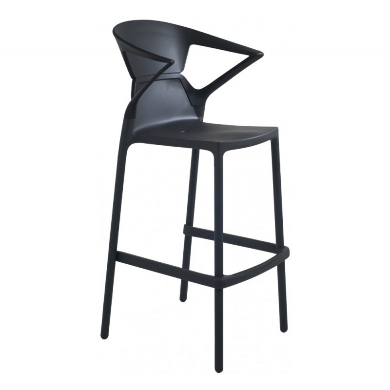 Ego-K σκαμπό bar αλουμινίου 42 - Black glossy 56x55x110(74)cm