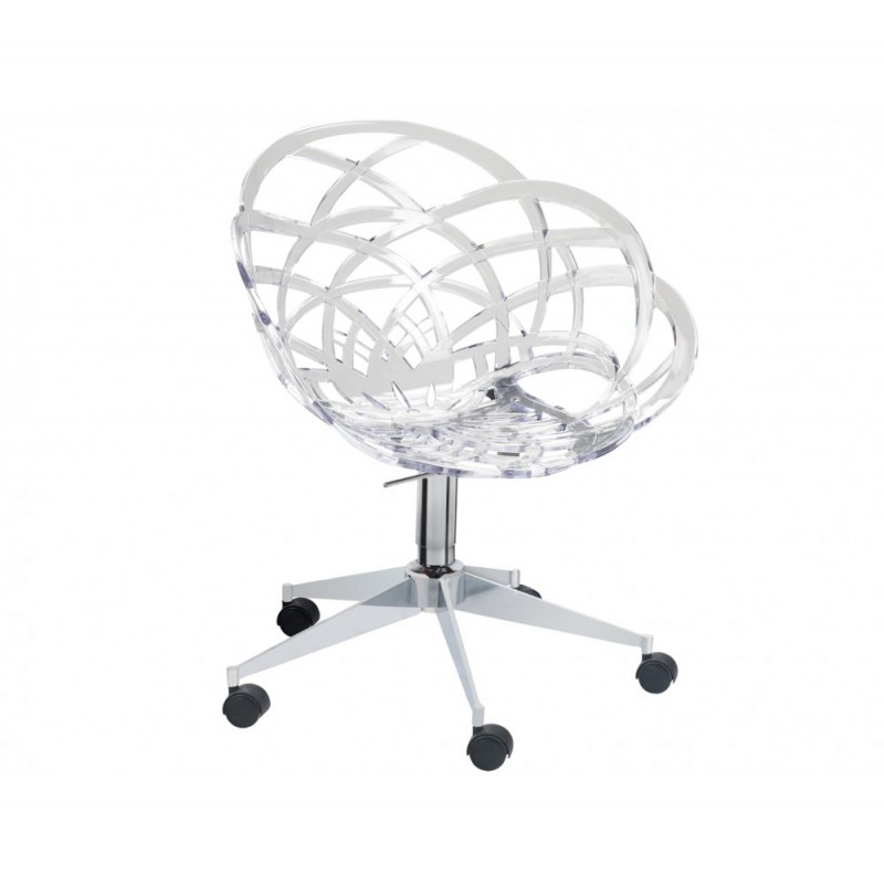 Flora - Chief πολυθρόνα 37 - Clear transparent 66cm x 66cm x 92-81(53-42)cm