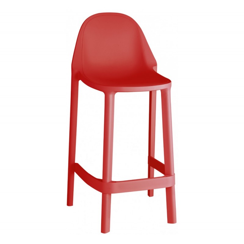 Piu 75 σκαμπό  bar  κόκκινο χρώμα Ύψος καθίσματος 75cm 48x47x105(75)cm