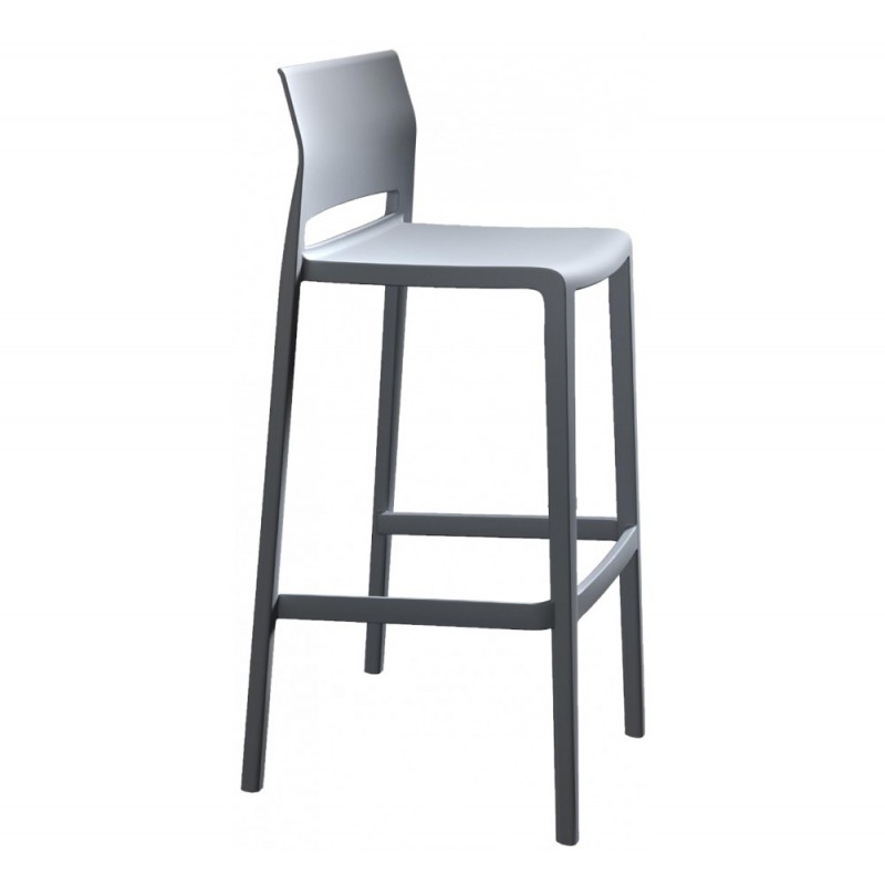 Bakhita σκαμπό bar  γκρί πολυπροπυλενιο Ύψος 76cm 48x47xH103(76)