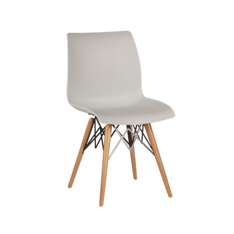 Laser -V καρέκλα με ξύλινα πόδια Γκρι  81x47x40 cm - ελάχιστη παραγγελια 1 τεμάχιο 