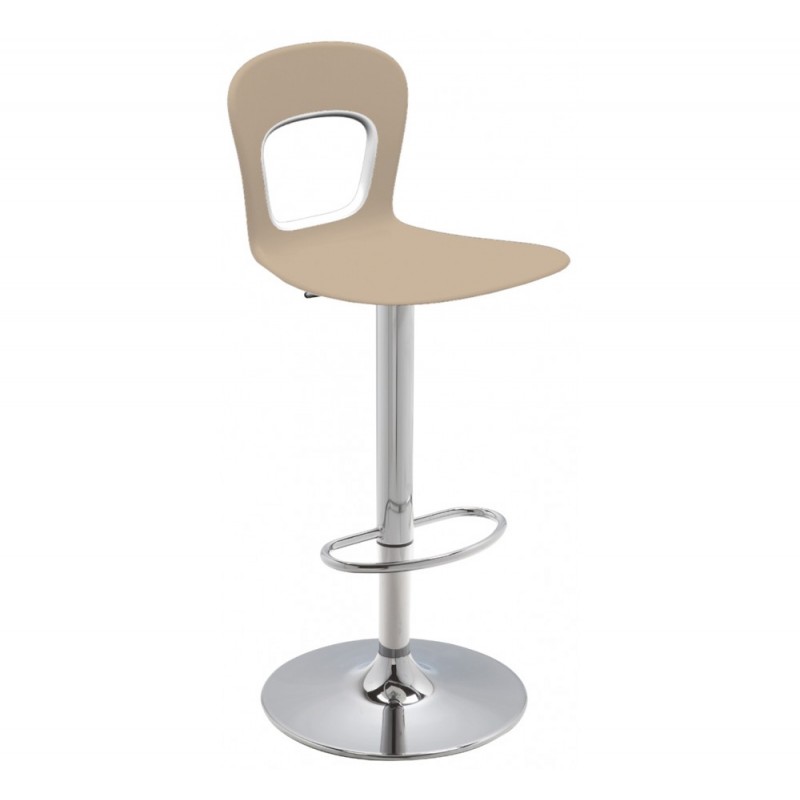 Blog 145(A/AV) σκαμπό bar 00|White  - 52|Tortora 40x40xH75(60)-H104(89)cm