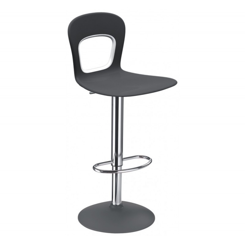 Blog 145(A/AV) σκαμπό bar ανθρακί λευκό  πολυπροπυλενιο και μεταλλικό σκελετό  40x40xH75-89cm