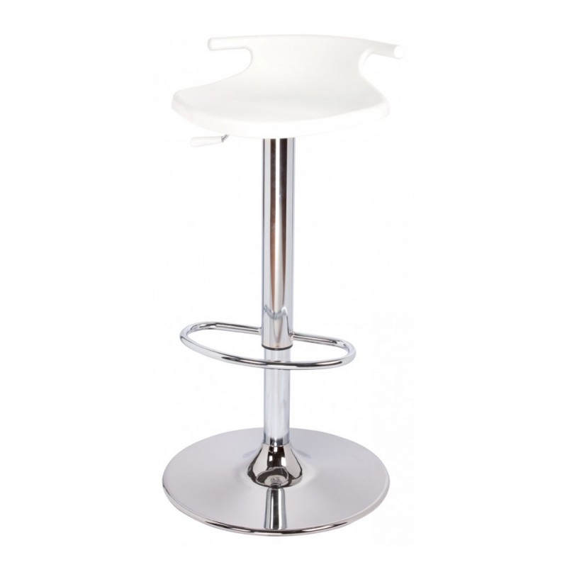 Tom A/AV σκαμπό bar 00-White 40x40x60-75cm  κάθισμα από πολυπροπυλένιο λευκό inox βαση 