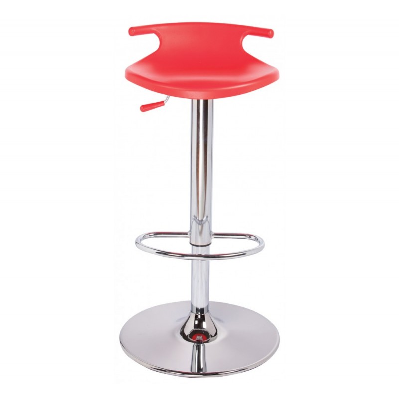 Tom A/AV σκαμπό bar με χρωμιο βάση  06-Red 40x40x60-75cm