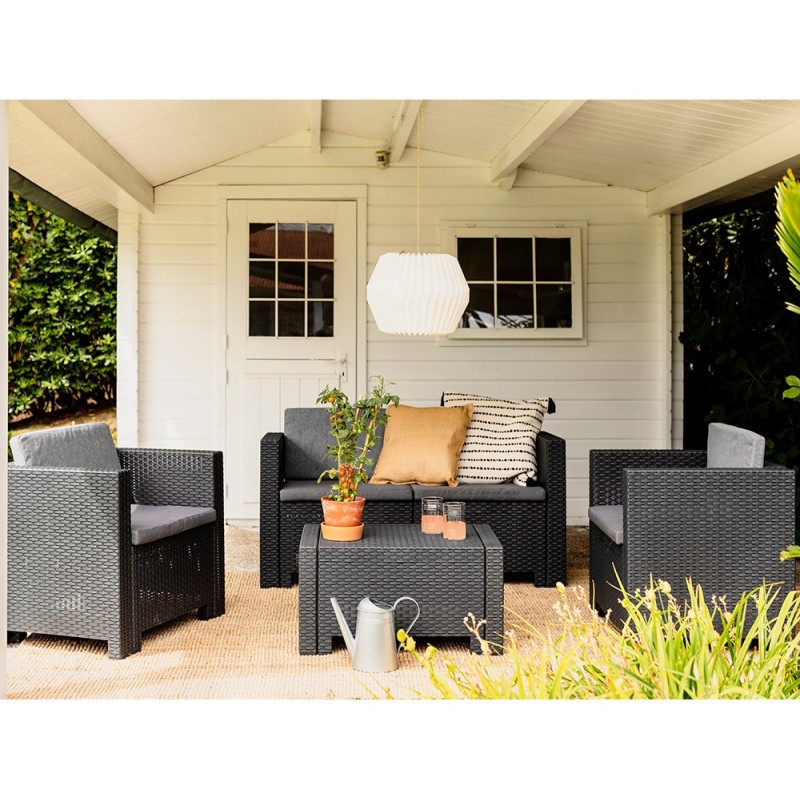 ATLANTA2 set πολυπροπυλενίου 4τμχ Ανθρακί 131x57,5x64cm