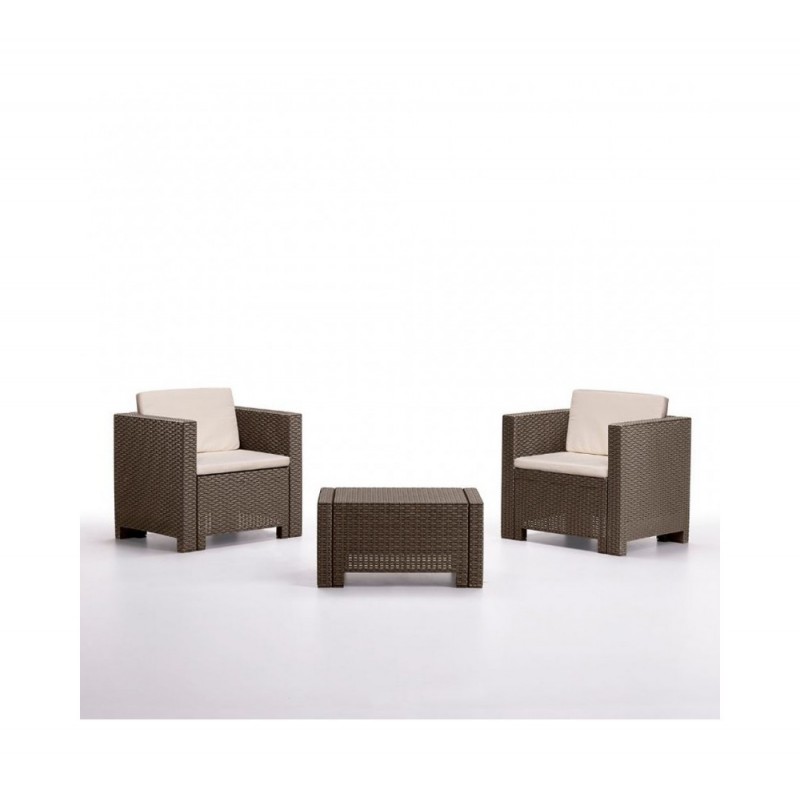 ATLANTA terrace σετ 2 τμχ πολυπροπυλενίου  Καφέ σκελετό 75x57.5x64cm