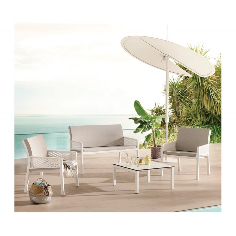 Minush Grand set πολυπροπυλενίου (3pcs) με Μαξιλάρια Μπεζ 23x65x79(38)cm