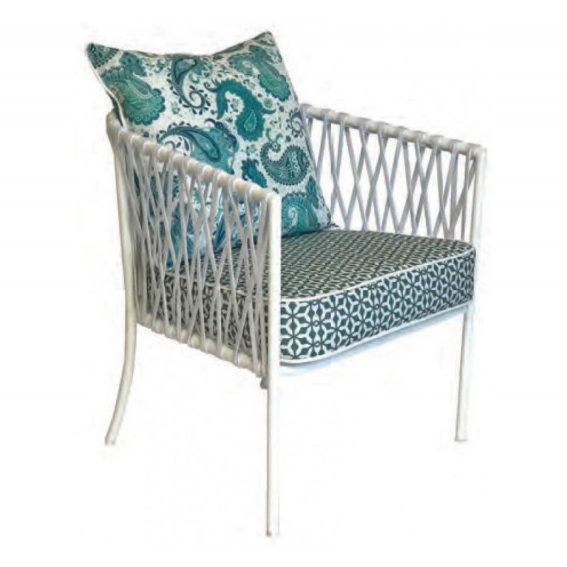 Blaze μεταλλική πολυθρόνα ΛΕΥΚΗ ΜΕ ΜΑΞΙΛΑΡΙ 63x69x71(46)cm