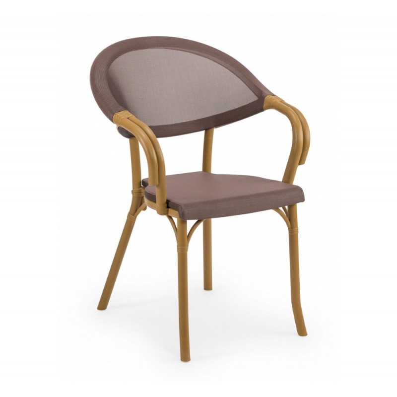 Flash -N πολυθρόνα Wood 43x57x83(44)cm- χρώμα Καπουτσίνο-Λινό