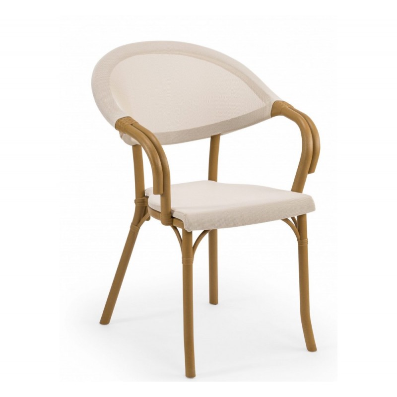 Flash -N πολυθρόνα Wood 43x57x83(44)cm χρώμα Ξύλο-Λινό