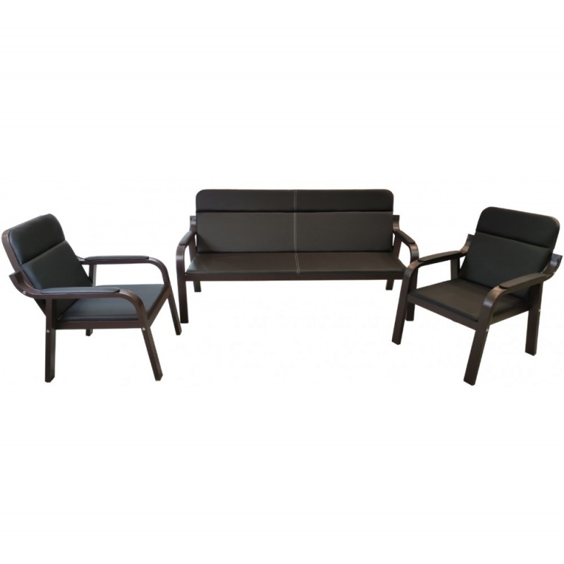 Line set 3τμχ Μαύρο Καναπές: 180x77x88cm