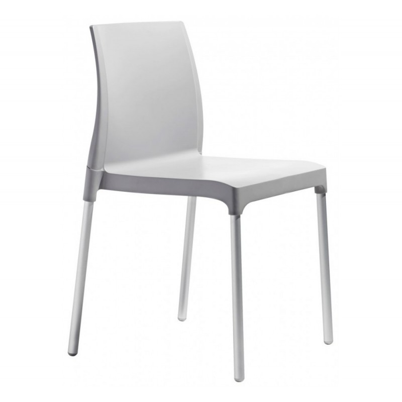 Chloe ART. 2633 καρέκλα σε γκρί χρώμα πολυπροπυλένιο -πόδια αλουμινίου  49x51x83(47)cm  (ΣΥΣΚΕΥΑΣΙΑ 6 ΤΜΧ)