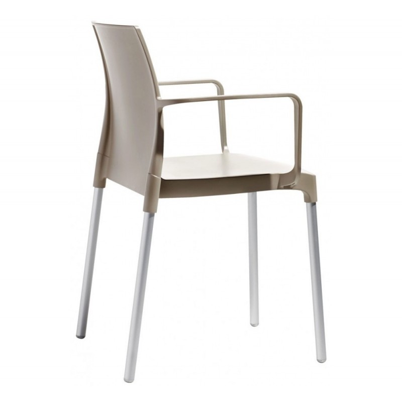 Chloe πολυθρόνα AV 15 - Matt dove grey coated aluminium, embossed finish 57x51x83(67/47)cm