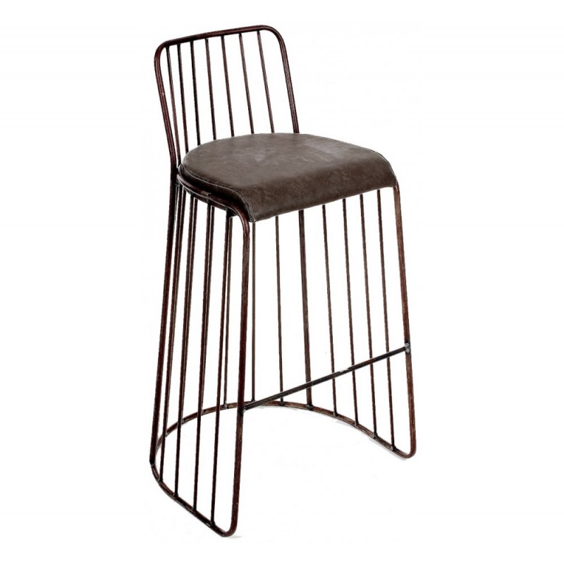 Darco σκαμπό bar Aνθρακί με καθισμα δερματίνης  53x50x99/75cm