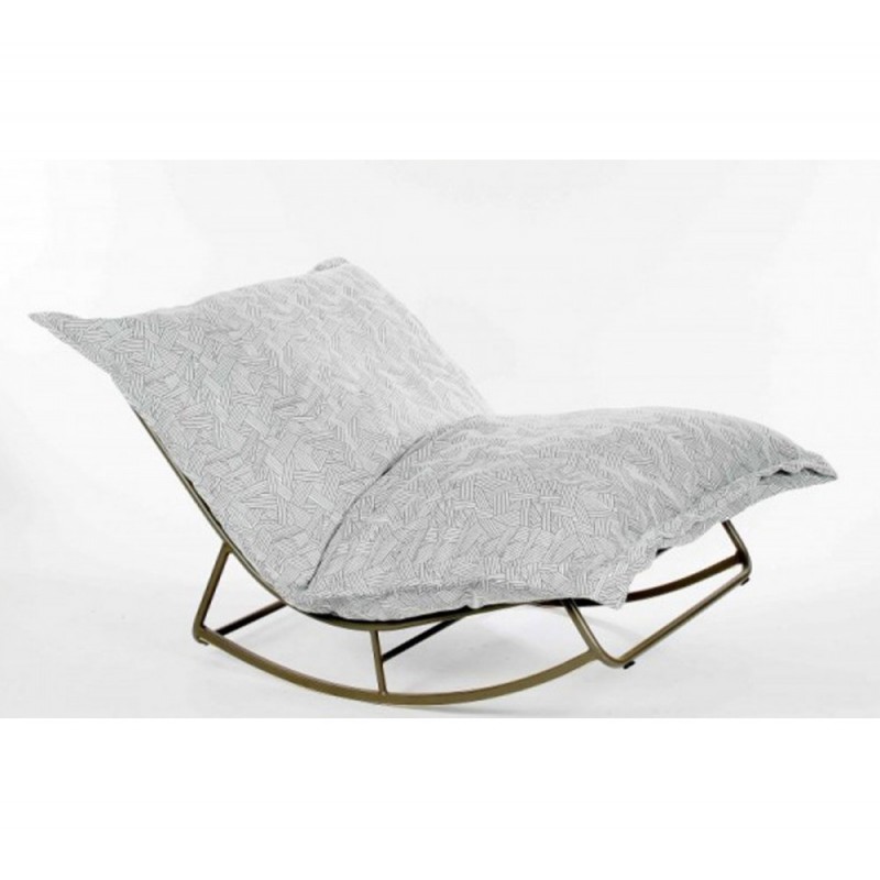 AVG289 πολυθρόνα Γκρι με σκελετό αλουμινίου & πλούσιο μαξιλάρι. 140x110x74/46cm