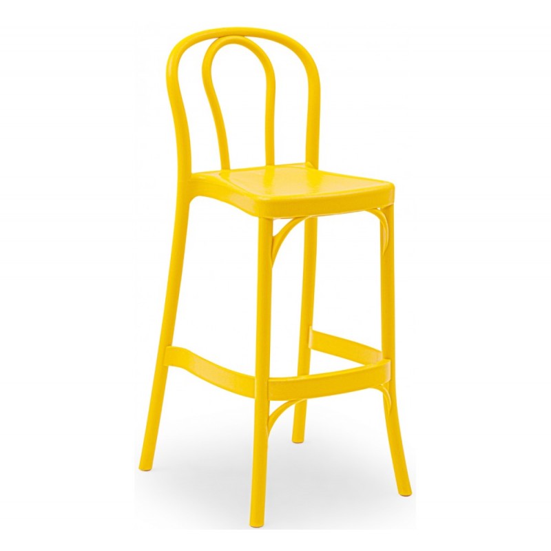 Sozo 75 σκαμπό bar  από πολυπροπυλένιο  χρώμα κίτρινο  Ύψος καθίσματος 75cm διαστάσεις 49x54x(108,6/75)cm