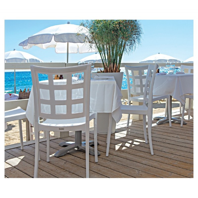 Plazza καρέκλα Λευκό - Λευκό 50x49x90cm