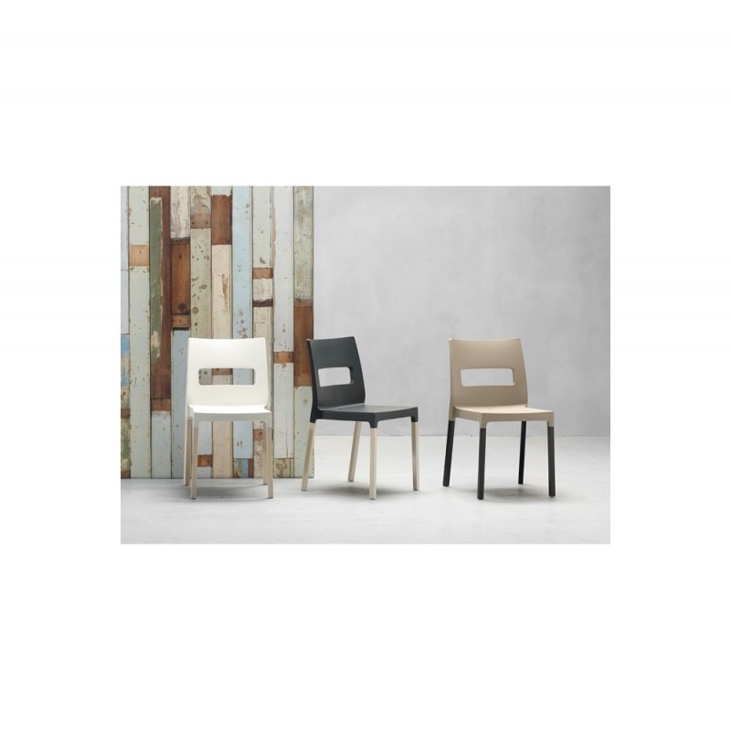 Natural maxi diva καρέκλα FW 502 - Wenge stained beech - Σκελετός οξυά κέλυφος technopolymer χρώμα μπεζ  50x53x84  (ΣΕΤ 2 TMX) 