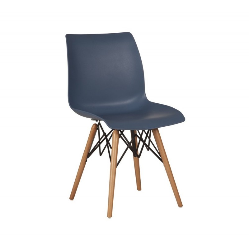 Laser -V καρέκλα με ξύλινα πόδια Μαύρο 81x47x40 cm - ελάχιστη παραγγελια 1 τεμάχιο