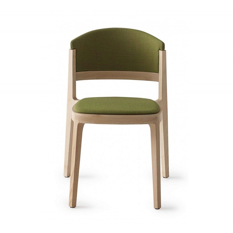 ABUELA wood καρέκλα ξύλινη cod.295 DK - Kvadrat Fabric  54x53,5x75(46)cm