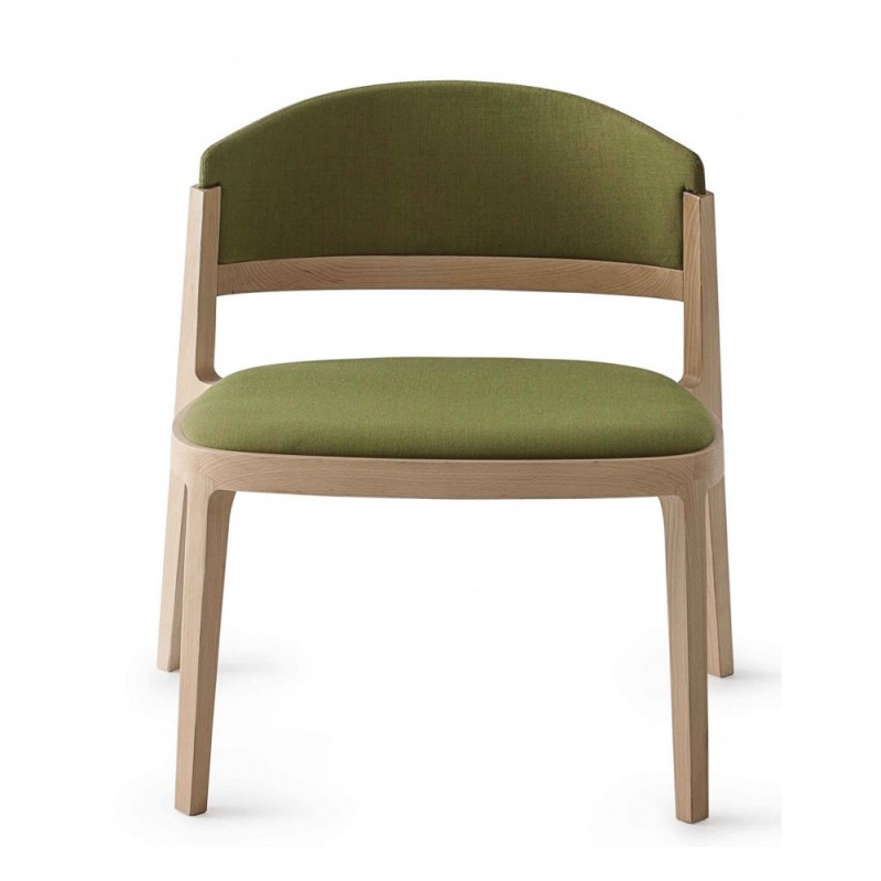 Abuela Lounge Wood cod.296 DK - Kvadrat Fabric -πολυθρόνα σε  χρωμα λαδι ύφασμα   70x65x71(42,5)cm