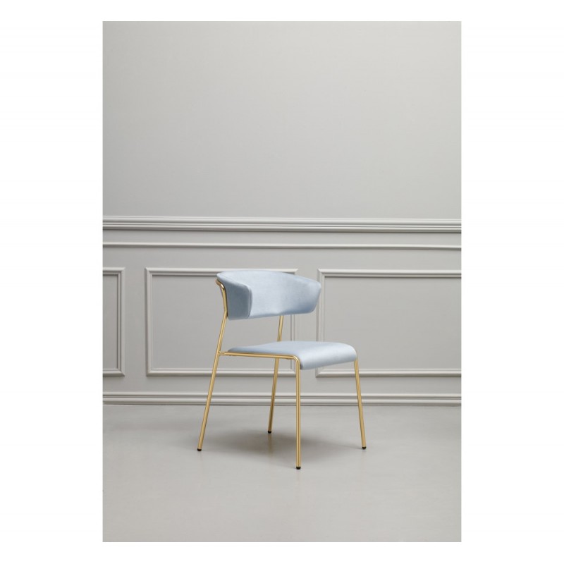 Lisa art.2851 μεταλλική πολυθρόνα VA - Matt anthracite grey coated steel, embossed finish 51x56x77(46)cm