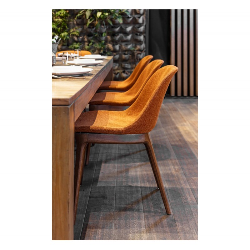 Shell-W PAD καρέκλα ξύλινη  με μουσταρδί ύφασμα 47x49,5x80(47)cm Ελάχιστη παραγγελια 1 τμχ 