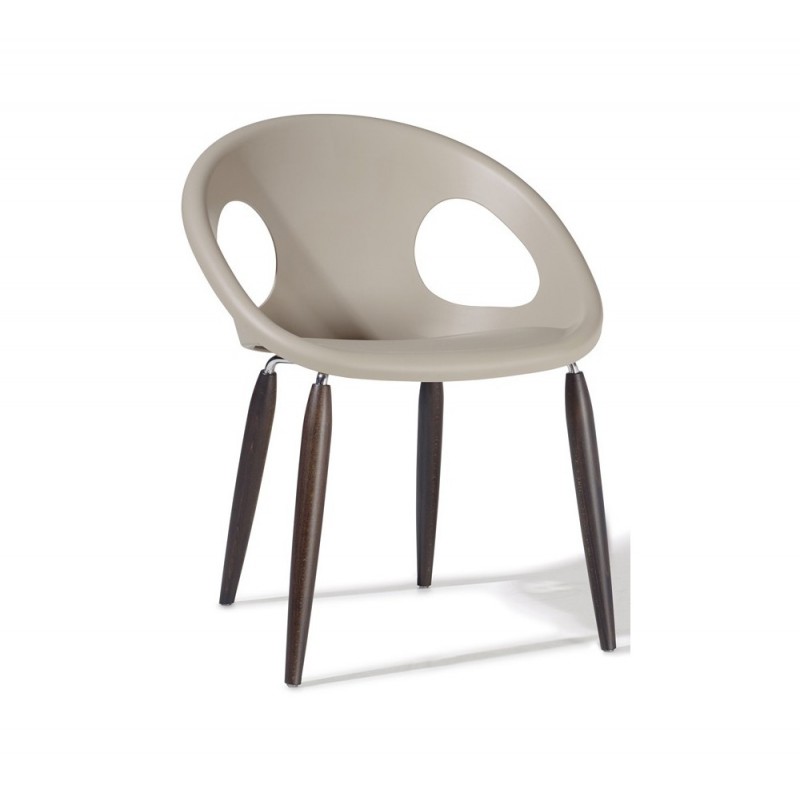 Natural drop πολυθρόνα RN - Natural oak 61x57x78  σετ 2 τμχ  λευκο κάθισμα  πολυπροπυλενιο - ποδια φυσικο ξυλο 