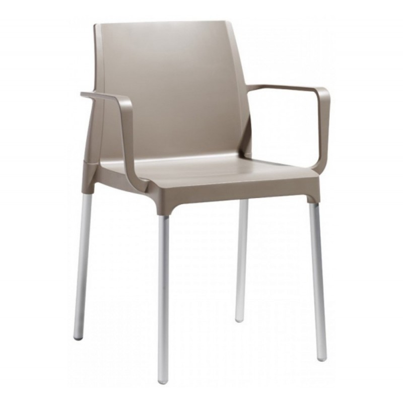 Chloe πολυθρόνα AV 15 - Matt dove grey coated aluminium, embossed finish 57x51x83(67/47)cm