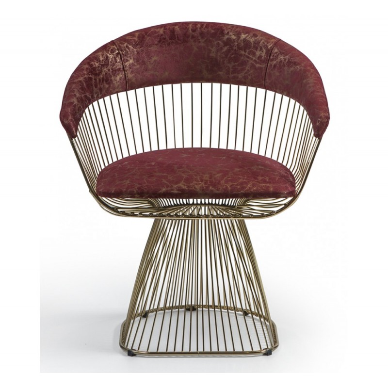 Retreat μεταλλική πολυθρόνα GAL7176 μπορντό 52x52x78cm