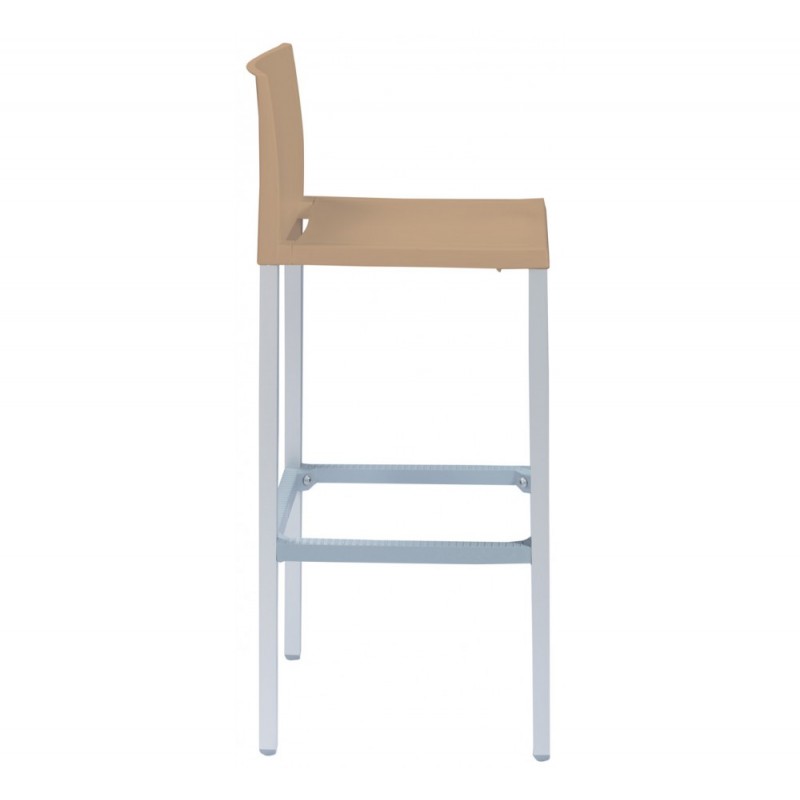 Liberty σκαμπό bar Dove grey - tortora πολυπροπυλένιο  αλουμινίου  Ύψος 60cm 42x37x83(60)cm (ποσοτητα 1 τμχ)