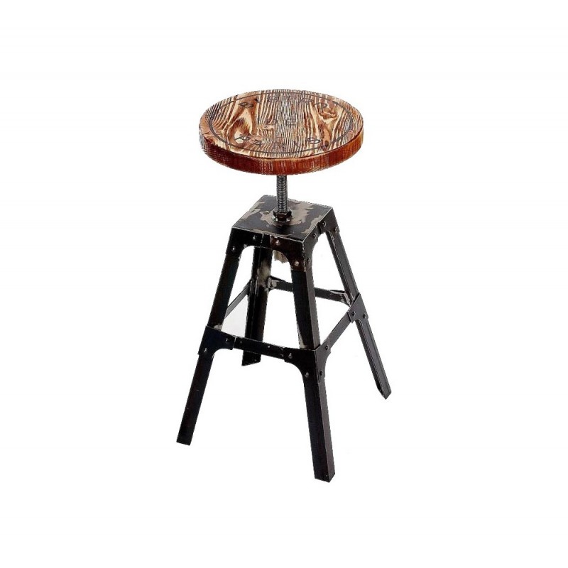 Clive μεταλλικό σκαμπό bar Mαύρο Φ35Χ75cm 