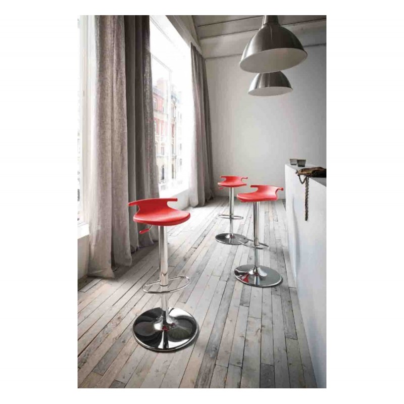 Tom A/AV σκαμπό bar 00-White 40x40x60-75cm - κάθισμα από πολυπροπυλένιο και βαση  πολυπροπυλένιο  λευκό 